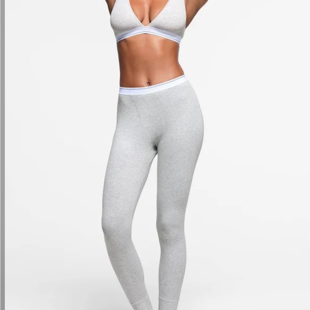 Skims cotton rib heather grey leggings